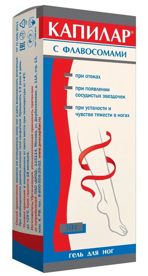 Капилар с флавосомами, гель для ног, 30 мл, 1 шт. фото
