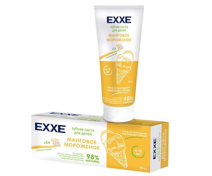 EXXE Зубная паста детская, зубная паста, 75 мл, 1 шт, манговое мороженое фото