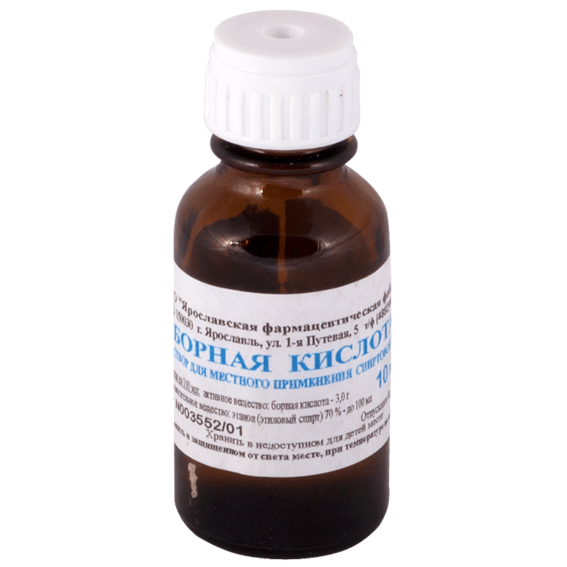 Борная кислота, 3%, раствор для местного применения (спиртовой), 10 мл, 1 шт. фото