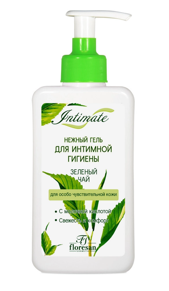 Floresan фруктовая симфония нежный гель для интимной гигиены зеленый чай, гель, 250 мл, 1 шт. фото