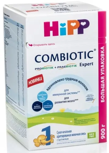 Hipp 1 Combiotic Expert смесь молочная, смесь молочная сухая, 900 г, 1 шт. фото