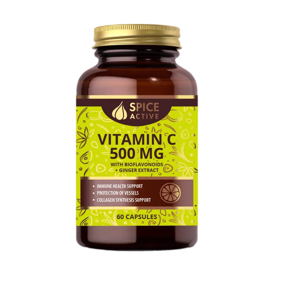 Spice Active Витамин C с биофлавоноидами и имбирем, 500 мг, капсулы, 60 шт. фото