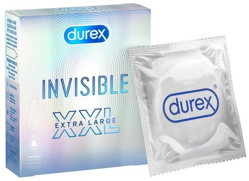 Durex Invisible XXL, презервативы, 3 шт, ультратонкие фото