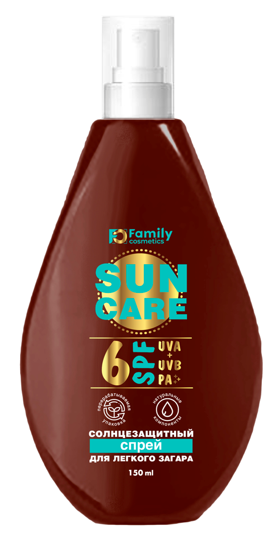 Family Sun Спрей солнцезащитный для легкого загара SPF 6, спрей, 150 мл, 1 шт. фото