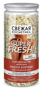 Свежая косметика Соль морская для ванны для снижения веса масло корицы, соль для ванн, 480 г, 1 шт. фото