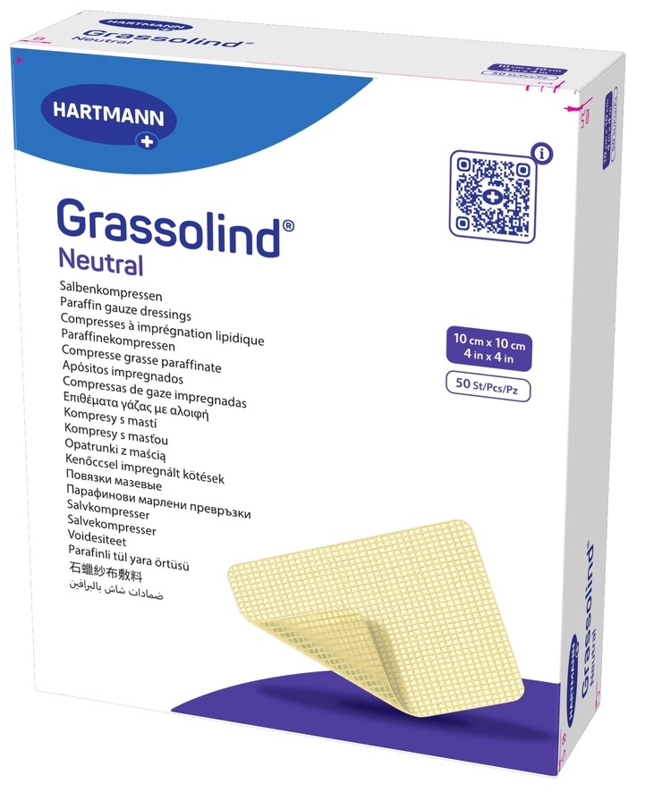 Grassolind Neutral Повязка мазевая, 10 см х 10 см, повязка, 50 шт. фото