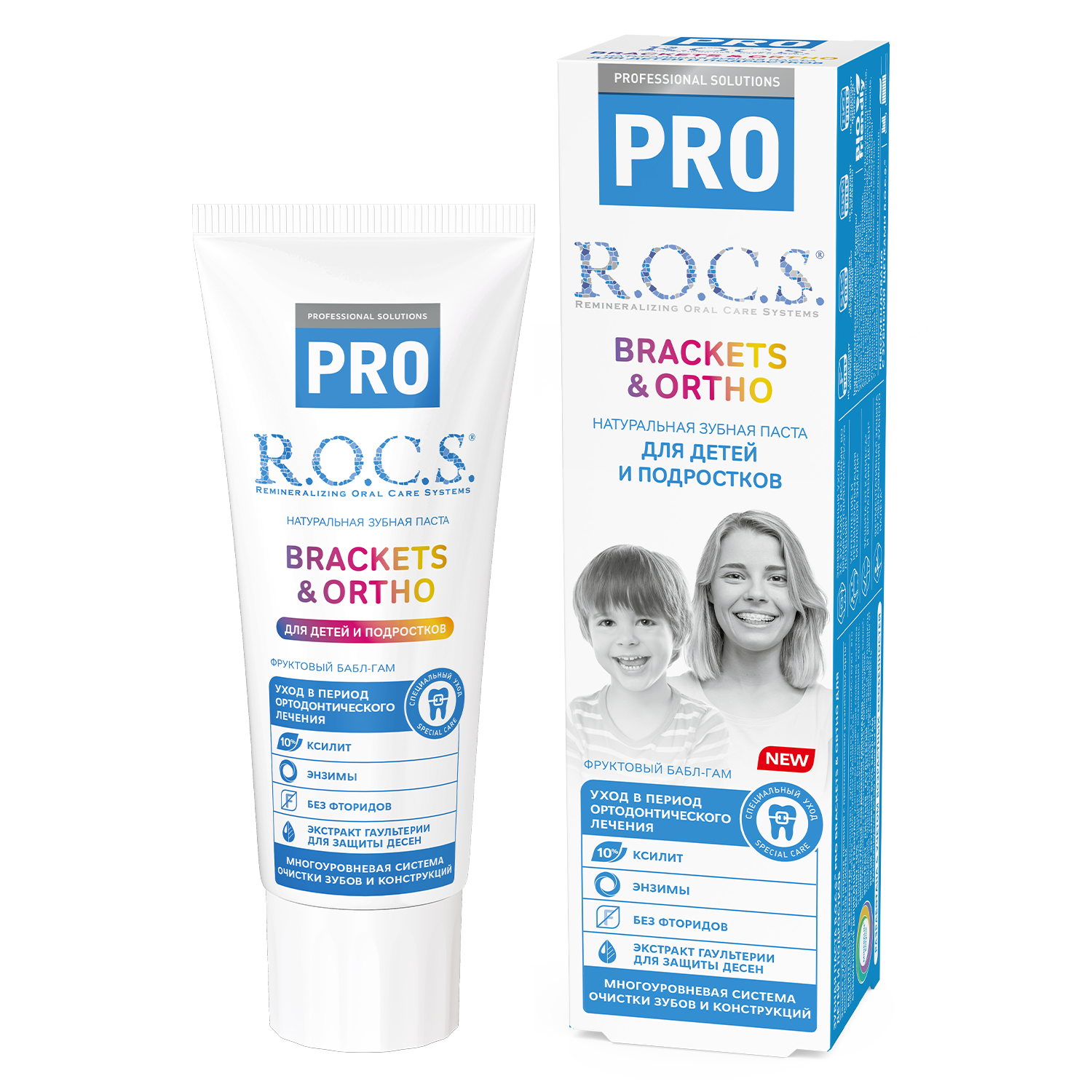 ROCS PRO Brackets Ortho зубная паста, паста зубная, 74 г, 1 шт, для детей и подростков фото