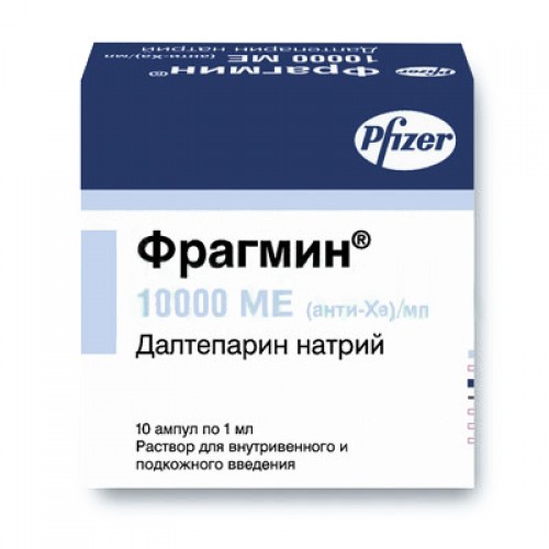 Фрагмин, раствор для внутривенного и подкожного введения, 1 мл, 10 шт, 10000 анти-Ха МЕ/мл фото
