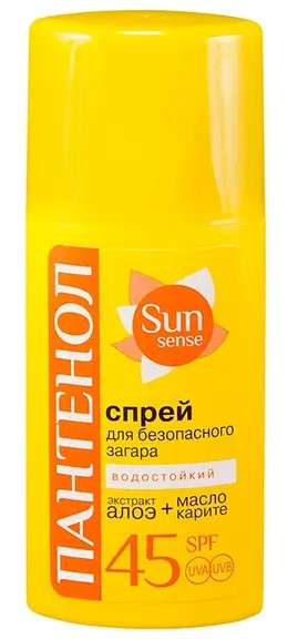 Sun sense Пантенол Спрей для безопасного загара SPF45, спрей, 95 мл, 1 шт. фото