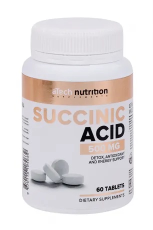 Atech nutrition Янтарная кислота, 500 мг, таблетки, 60 шт. фото