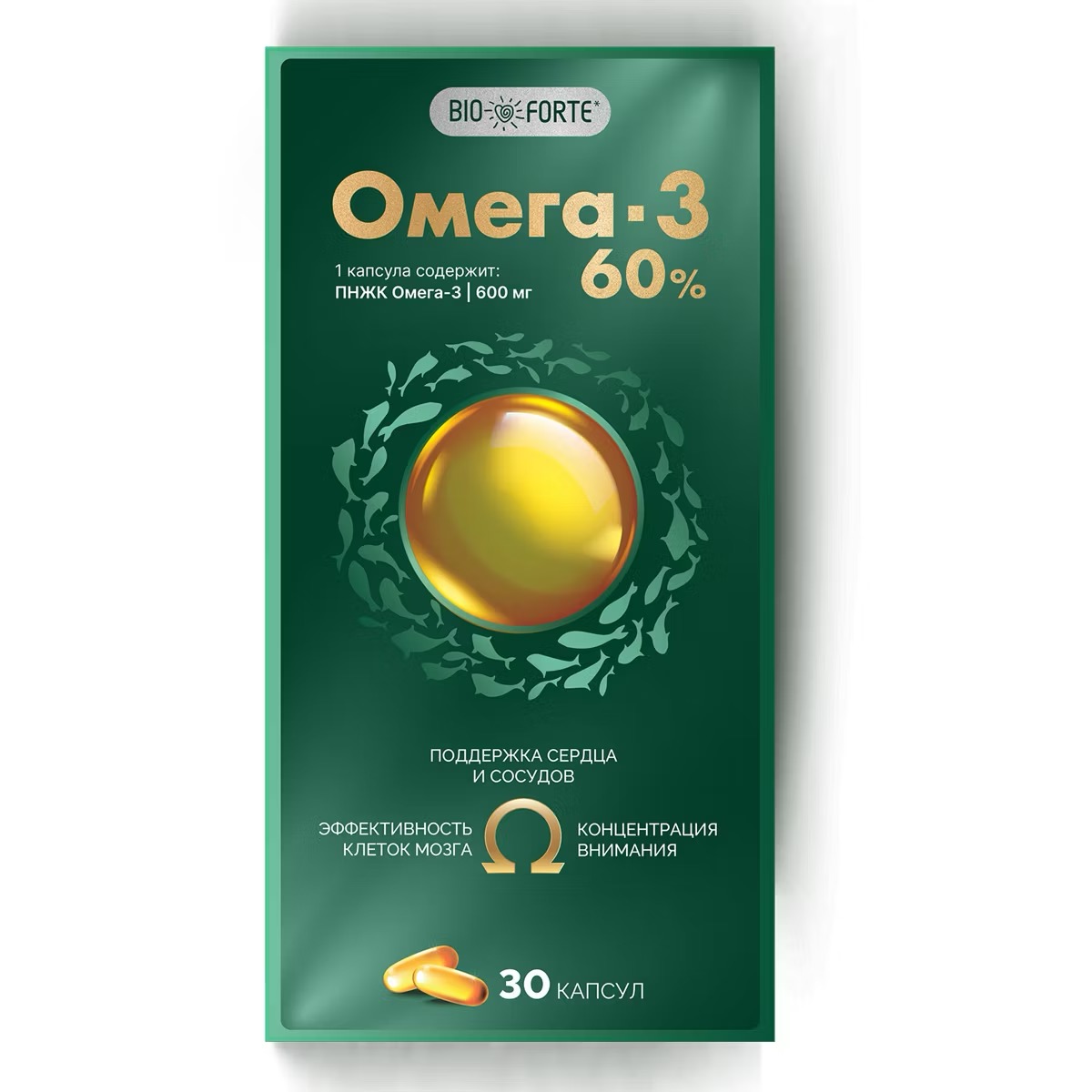 Bioforte Омега-3 60%, капсулы, 30 шт. фото