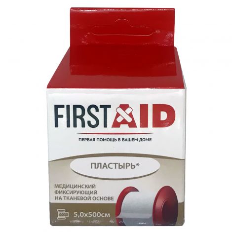 Ферстэйд Пластырь медицинский фиксирующий, 5 см х 500 см, пластырь, 1 шт, тканевая основа фото