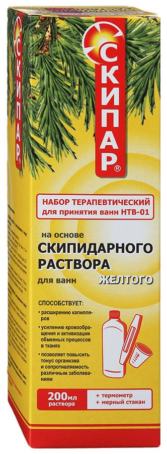 Скипар Набор терапевтический для принятия ванн НТВ-01, раствор, 200 мл, 1 шт, желтого цвета фото