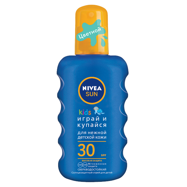 Nivea Sun Спрей детский солнцезащитный Играй и купайся SPF30, спрей, 200 мл, 1 шт. фото