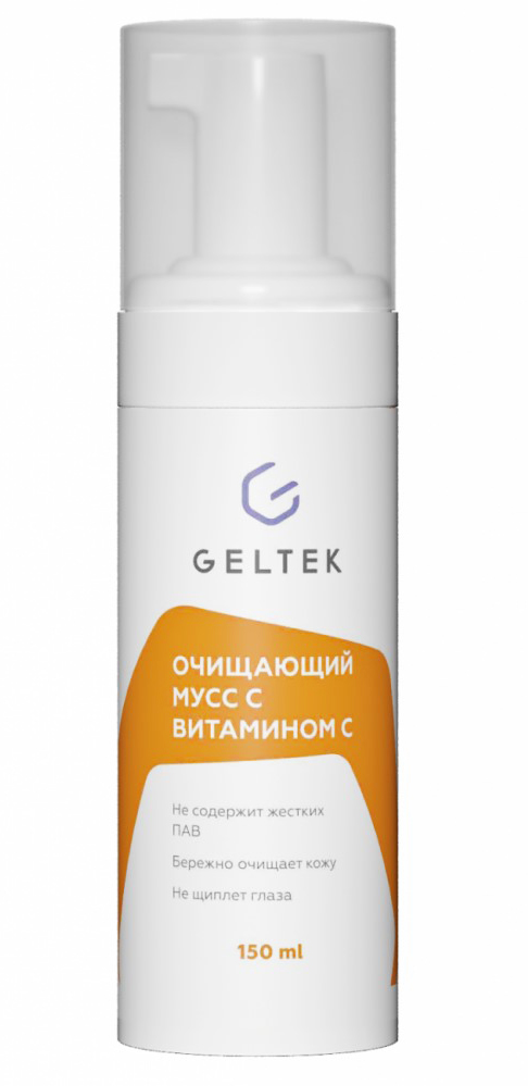 Geltek мусс очищающий, мусс, 150 мл, 1 шт, с витамином С фото