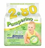 Pamperino Салфетки влажные детские без отдушки, салфетки гигиенические, 160 шт. фото