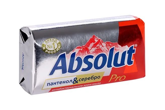 Абсолют Pro Крем-мыло антибактериальное, мыло твердое, 90 г, 1 шт, с пантенолом и серебром фото