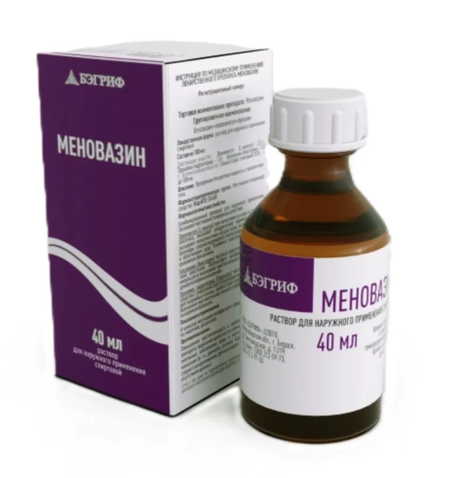 Меновазин, раствор для наружного применения спиртовой, 40 мл, 1 шт. фото