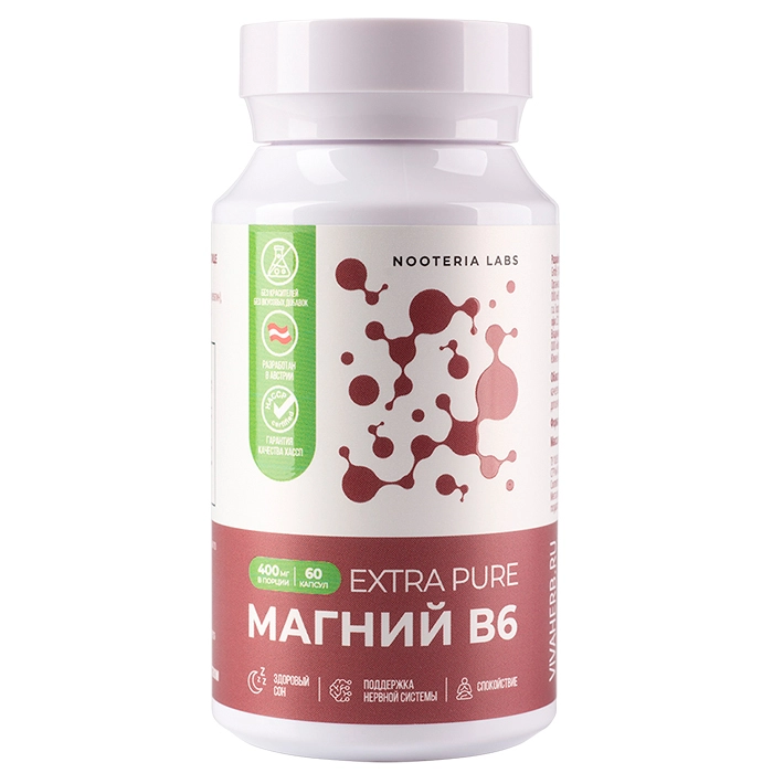 Nooteria Labs Магний B6 Extra Pure, капсулы, 60 шт. фото