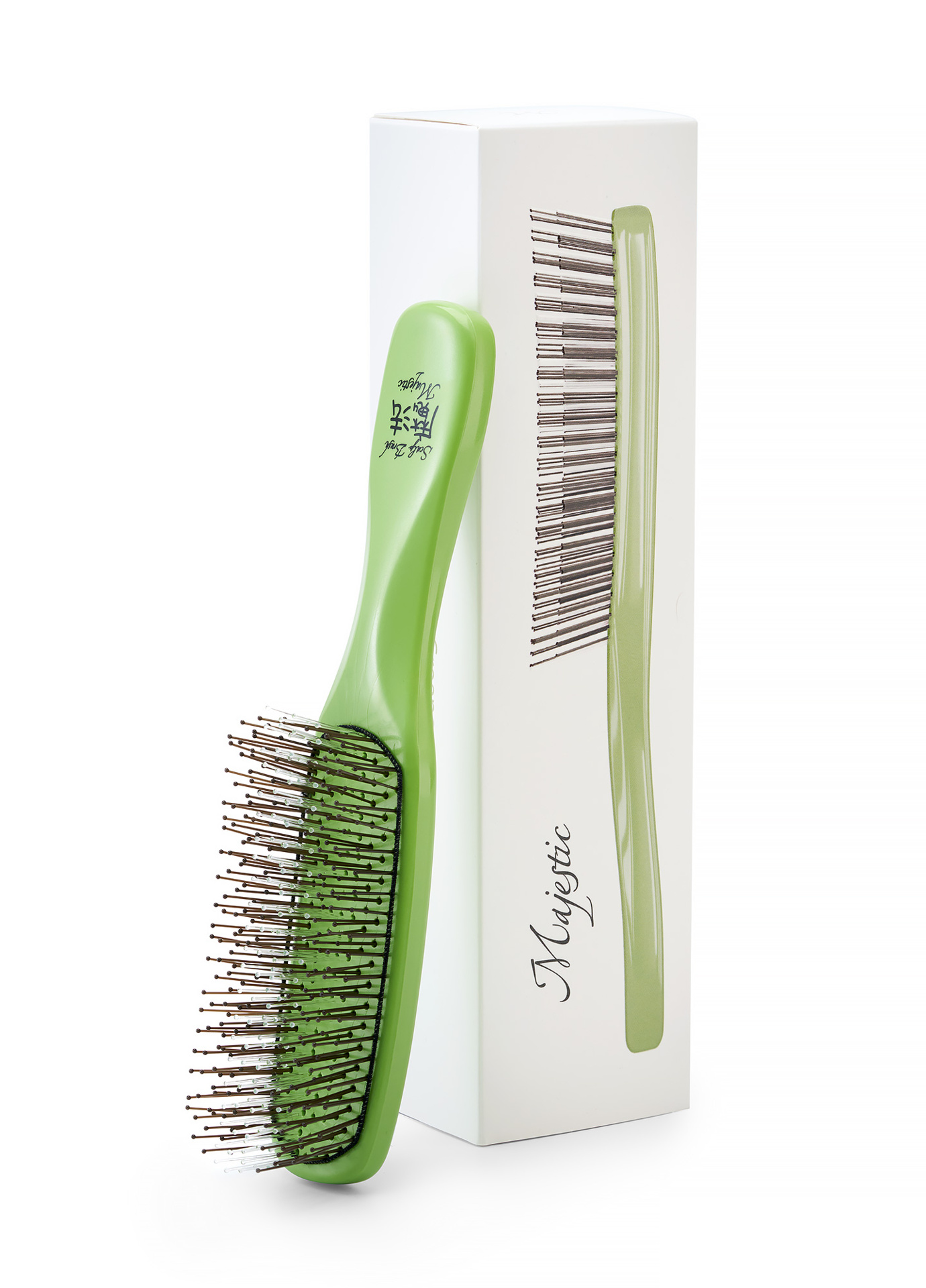 Majestic Расческа универсальная для всех типов волос Тиффани, 1 шт, салатовый фото