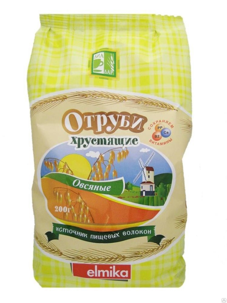 Диадар Отруби овсяные хрустящие, гранулы, 200 г, 1 шт. фото