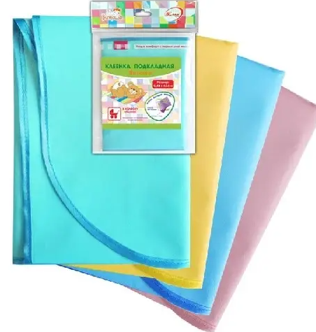 Клеенка подкладная с ПВХ покрытием Виталфарм, 48смх68см, 1 шт, с окантовкой, цвет в ассортименте фото