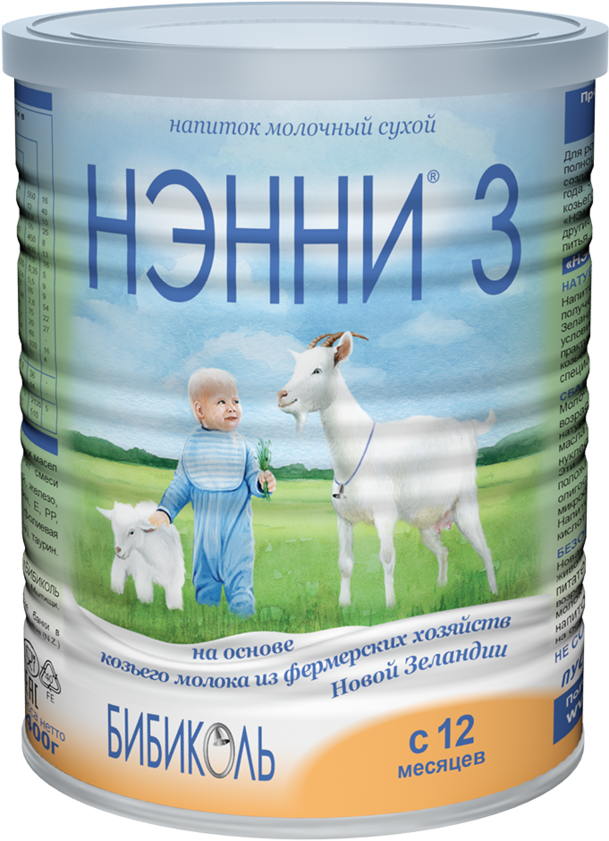 Нэнни 3, напиток молочный сухой, 800 г, 1 шт, для детей с 12 месяцев, на основе козьего молока фото