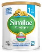 Similac Комфорт 1, смесь молочная сухая, 375 г, 1 шт, для детей с рождения фото