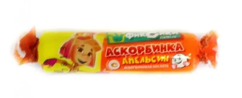 Фиксики Аскорбинка для детей, таблетки жевательные, 3 г, 10 шт, апельсин фото