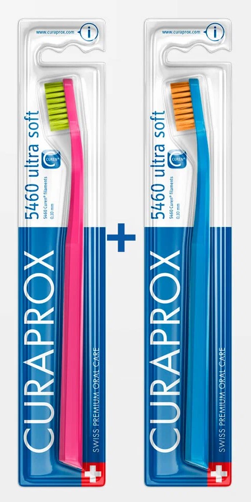 Curaprox 5460 Duo Summer 2021 Набор ультрамягких зубных щеток, 2 шт, голубая + малиновая фото
