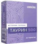 Таурин 500, 550 мг, таблетки, 60 шт. фото
