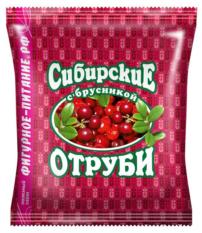 Сибирские отруби пшеничные, гранулы, 200 г, 1 шт, брусника фото