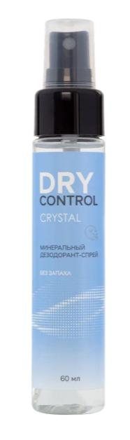 DryControl Crystal Минеральный дезодорант-спрей, дезодорант-спрей, 60 мл, 1 шт, без запаха фото