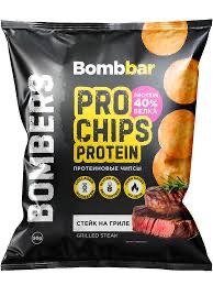 Bombbar Bombers чипсы протеиновые цельнозерновые, чипсы, 50 г, 1 шт, стейк на гриле фото