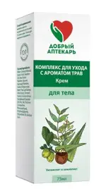 Добрый Аптекарь Крем для тела с ароматом трав, крем, 75 мл, 1 шт, зеленый фото 