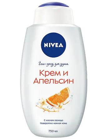 Nivea гель-уход для душа крем и апельсин, гель для душа, 750 мл, 1 шт. фото