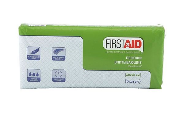 Ферстэйд Пеленки медицинские впитывающие, 60 см x 60 см, 5 шт. фото