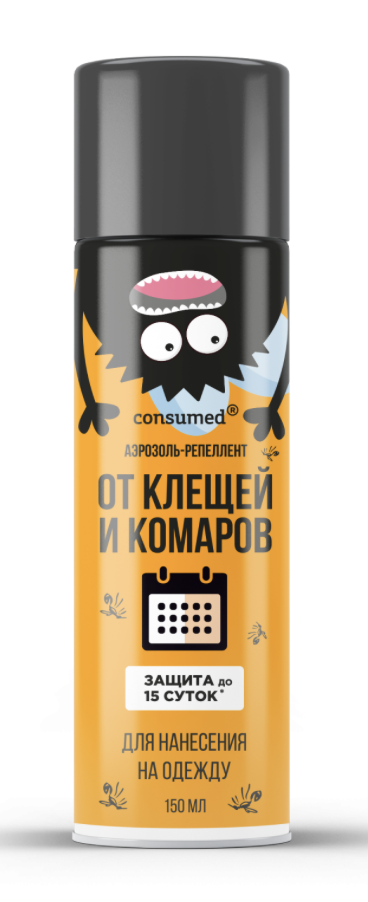 Консумед аэрозоль-репеллент от клещей и комаров для нанесения на одежду, аэрозоль, 150 мл, 1 шт. фото