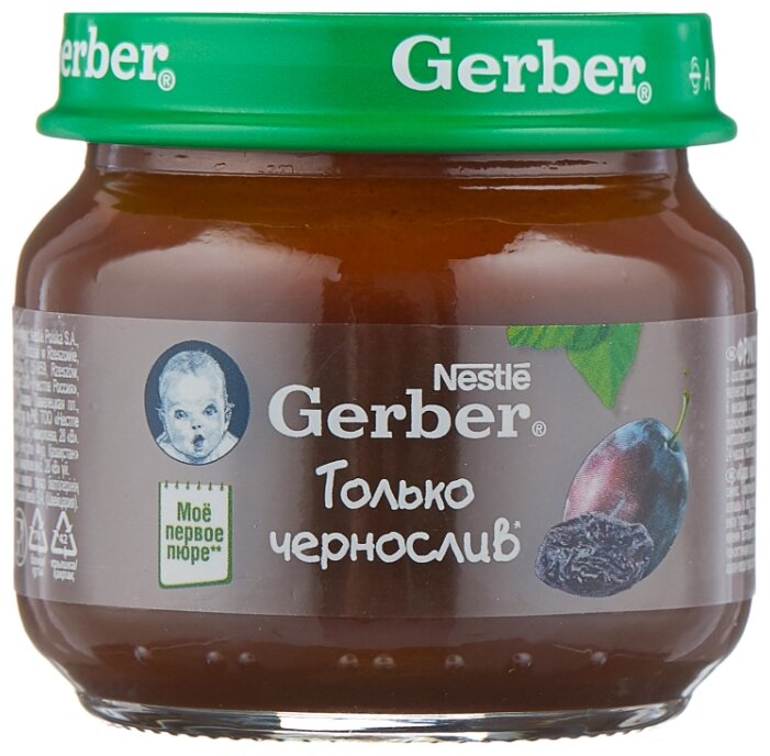 Гербер детское пюре, пюре, 80 г, 1 шт, чернослив фото