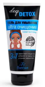 Floresan deep detox, гель для умывания, 150 мл, 1 шт, с активированным углем, арт. Ф-15 фото