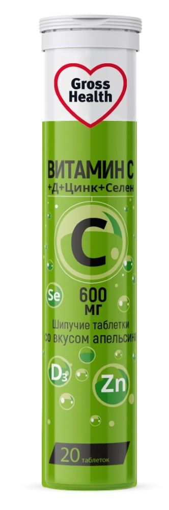 Gross health витамин С +Д+Цинк+Селен, таблетки шипучие, 20 шт. фото