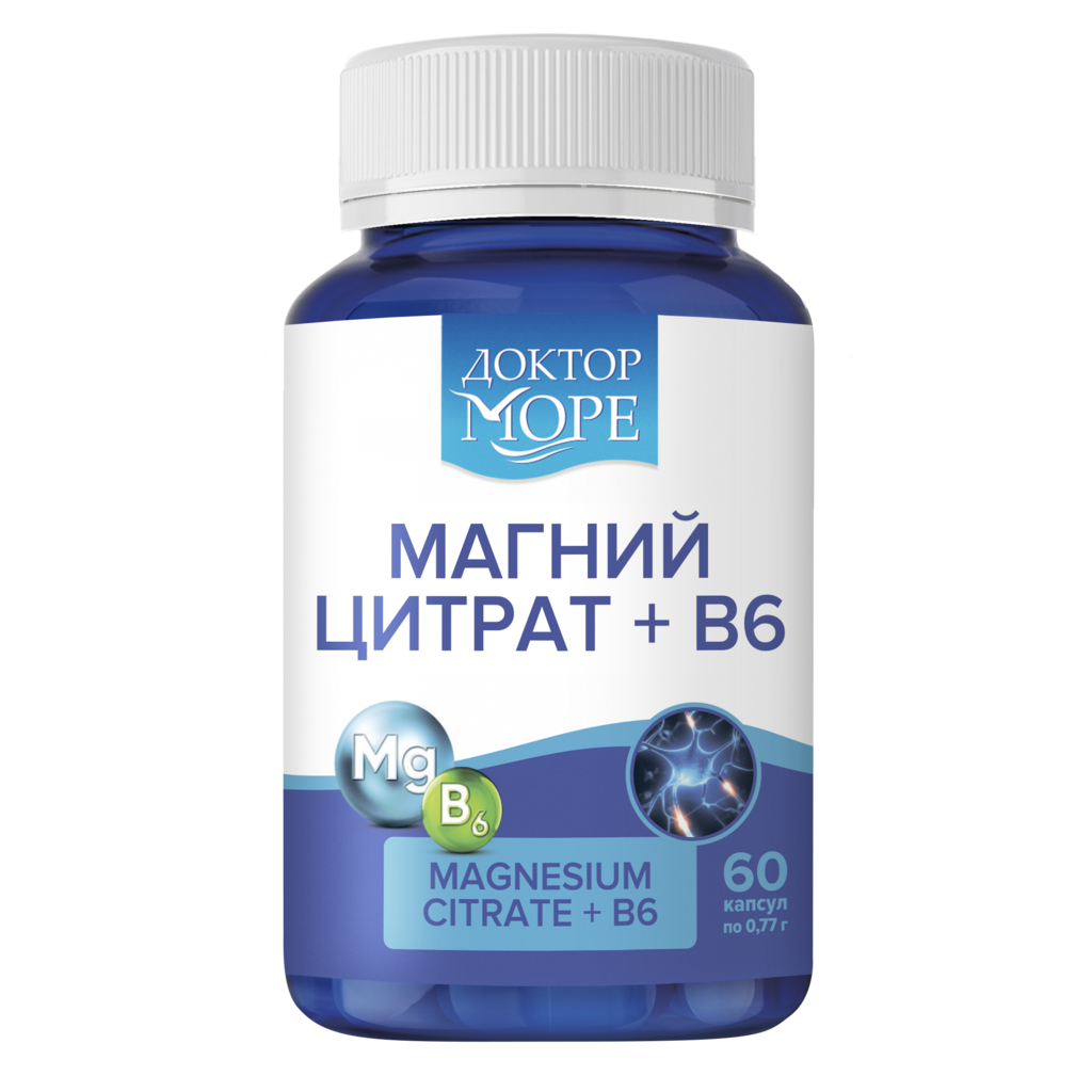 Доктор Море Магний цитрат + B6, 770 мг, капсулы, 60 шт. фото