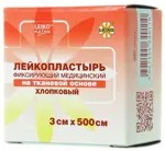 Leiko Пластырь фиксирующий, 3 см х 500 см, лейкопластырь, 1 шт, белого цвета, тканевая основа фото