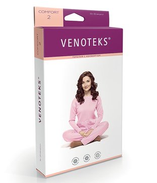 Venoteks comfort Колготки компрессионные 2 класс, M, 1 шт, бежевый фото