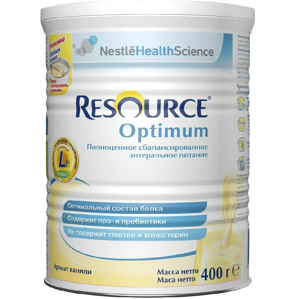 Ресурс оптимум смесь для детей, смесь сухая, 400 г, 1 шт, ваниль, для взрослых и детей старше 7 лет фото