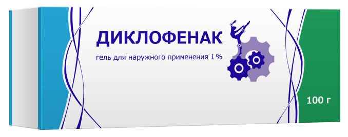 Диклофенак, 1%, гель для наружного применения, 100 г, 1 шт. фото