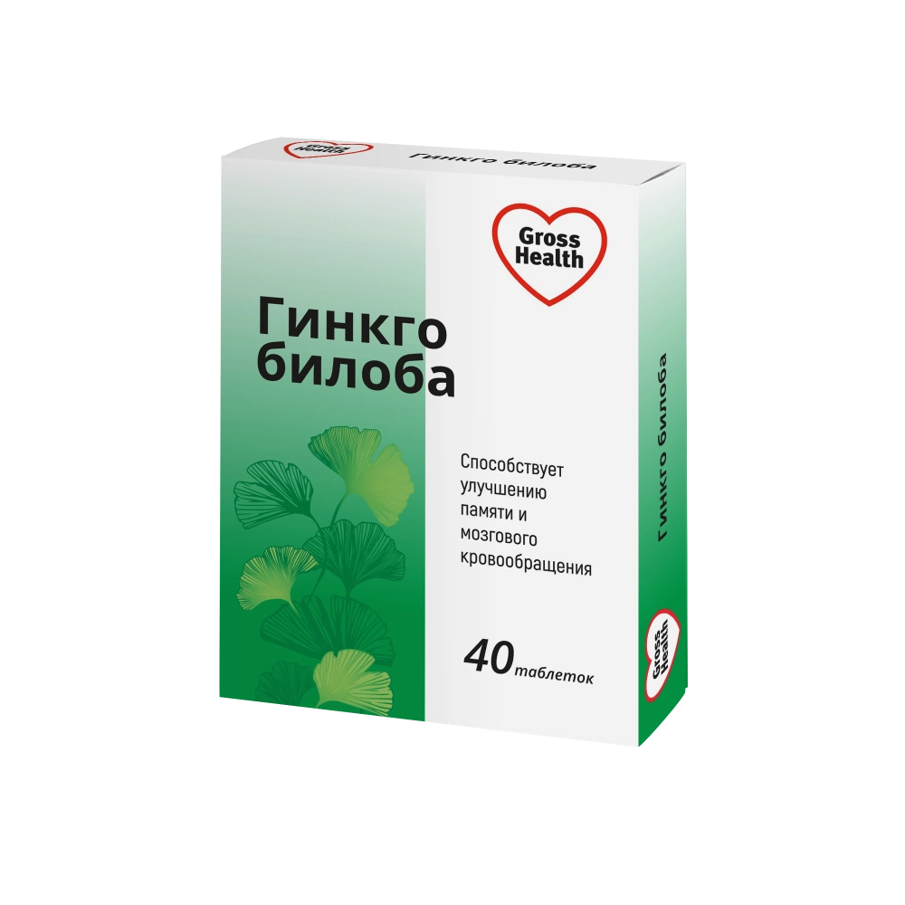 Gross Health Гинкго Билоба, 40 мг, таблетки, 40 шт. фото
