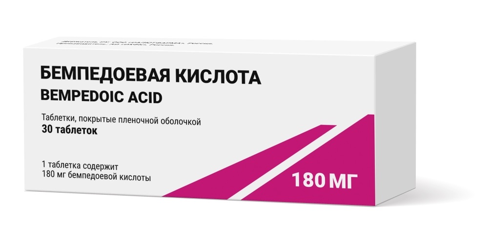 Бемпедоевая кислота, 180 мг, таблетки, покрытые пленочной оболочкой, 30 шт. фото