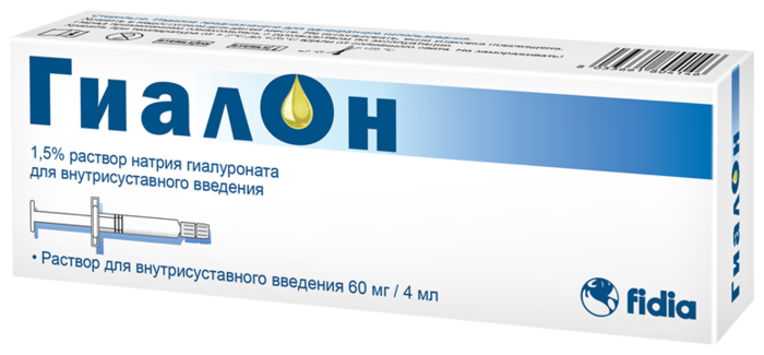 Гиалон, 1.5%, раствор для внутрисуставного введения, 4 мл, 1 шт. фото