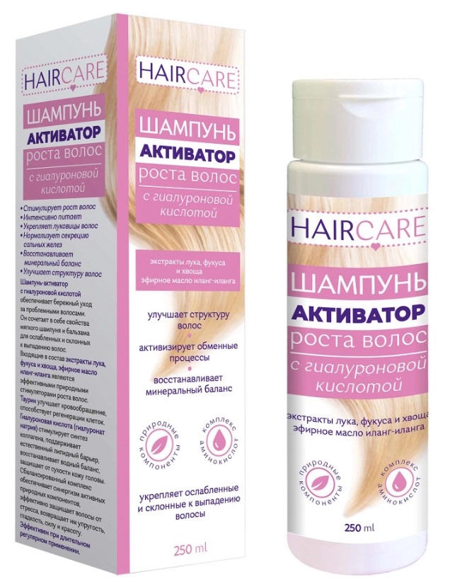 Активатор роста волос, шампунь, 250 мл, 1 шт, с гиалуроновой кислотой фото